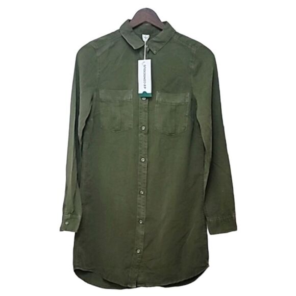 H&M Tops - H&M Conscious Tunic Button Down Shirt NWT